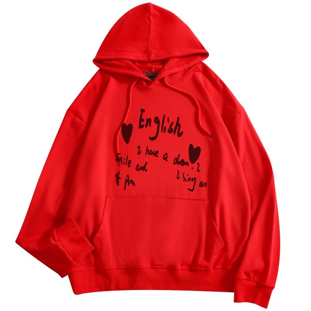 New Arrival Lady Letter / Heart Print Thin Hoodie Long Sleeve Cotton Unisex Fashion Hoodie Couple Top 4XL