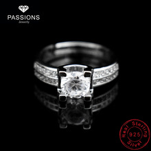 New Classical Style 925 Sterling Silver Adjustable Rings AAA Cubic Zirconia Exquisite Elegant Ring For Women Jewelry Party Gift