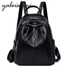 New Fashion Leather Backpack for women 2019 Black Women Backpack PU Shoulder Bags mochila feminina school backpacks for teens