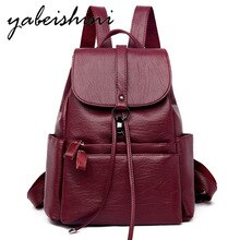 New Female Leather Backpacks Ladies Bagpack High Quality Sac A Dos Luxury Designer Large Capacity Casual Daypack Girl Mochilas