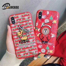 New Santa Christmas Gift IMD Back Fitted Case For iPone 8 7 6 6s Plus XR X XS MAX Case Soft TPU Cover For iPhone 8 10 Case Cover