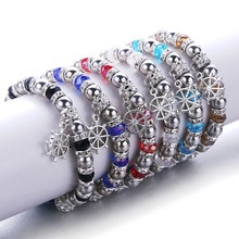New charm Jewelry Silver beads Crystal glass beads Gear pendant Beading bracelet handmade beads jewelry making crystal bracelets