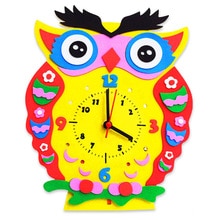 New kindergarten lots arts crafts diy toys Creative Cartoon EVA clock crafts kids Watch Puzzles educational for children's toys Fun party diy decorations girl/boy christmas gift