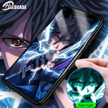 Newest Japan Cartoon Anime Naruto Luminous Tempered Glass Phone Case For iPhone XS MAX XR 11 Pro Max 6 6s 7 8 Plus 10X Cover
