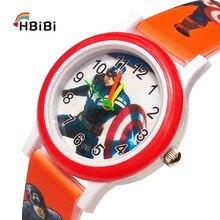 Newest products Printed strap kids watches children America Hero child waterproof watch for boys girls time Clock Christmas gift