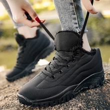 Nylon Ankle Boots Men Superstar Plus Size 45-46 Lace Up Warm Snow Boots Man Solid Rubber Winter Shoes For Men