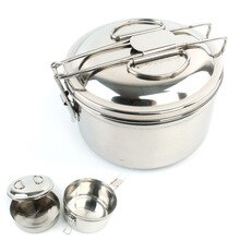 Outdoor Camping travel Stainless Steel Bowl  Picnic Rice Bowl Portable Barbecue Folding Cup Climbing Water Cup Camping Cookware