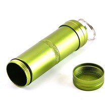 Outdoor EDC Survival Case Container Waterproof Emergency Survival Pill Tank Aluminium Alloy Capsule Seal Bottle First-aid Tools