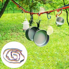 Outdoor supplies colorful tent lanyard lights hanging decoration camping clothesline double color webbing to send storage bags
