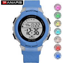 PANARS Sports Watch For Kids Children Digital Watches Colorful LED Night Lights Waterproof Baby Boy Wrist Watch Gifts For Girls