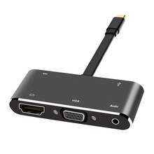 Phone Converter 5 in 1 USB-C to PD+HD+VGA+Audio+USB3.0 OTG Cable Converter Docking Station  for MacBook Air Laptops PC
