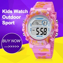 Pink Colorful Kids Watches New Digital Waterproof Luminous Watch For Boys Girls Sports LED Alarm Bubber Children Wristwatch 2019
