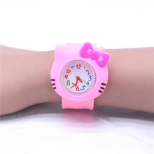 Pink Silicone Watch for Girl Toys Slap Belt Wristwatch Children Christmas Gift kinder horloge
