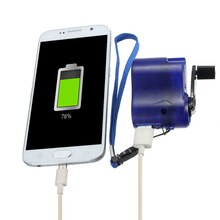 Plastic and Electronic Element USB Travel Emergency Phone Charger Dynamo Hand Manual Charger Blue