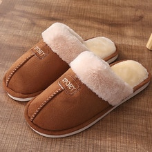 Plus Size 43-45 Fur Slippers Winter Solid Warm House Slippers For Girls Casual Short Plush Rubber Shoes Woman Factory Outlets