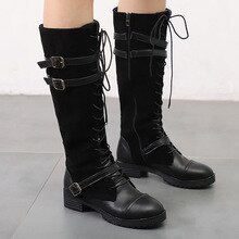 Plus Size 43 Womens Boots Leather PU Zip Beautiful Fur Knee High Boots Women Solid Rubber Boots Woman Zapatos Mujer
