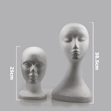 Polystyrene Styrofoam foam white head model for men and women /Female Mannequin Head Wigs Glasses Cap Display Holder Stand Model