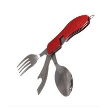 Portable Size Durable 3-in-1 Outdoor Travel Camping Hiking Pocket Folding Spoon Fork Knife Tableware Supplies