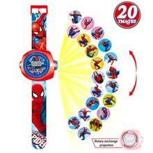 Princesa Spiderman 3D Cartoon Projection Watch  Ceasuri Children Digital  LED Display Saat Kids Clock Boy Girl Gift Hodinky