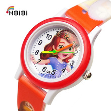 Printed soft strap Beautiful Princess Children Watch Electronic Colorful Kids  Waterproof Watches for Girls Birthday Gift Clock