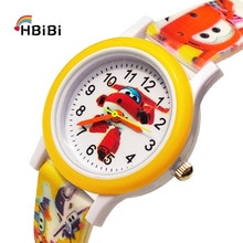 Printed strap High quality children watch Cartoon aircraft Child Watch waterproof kids watches for boy girl Christmas gift clock