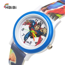 Printed strap Super hero Children's Watch waterproof Kids Watches Student Clocks Child Quartz Watches for Baby Girls Boys Gift