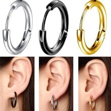 Punk gold small Hoop Earrings female 2018 girls boys circle earrings for women fashion Steel earring jewelry brinco feminino