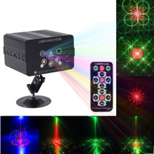 RGB Mini 5 Holes 48 Patterns Mixing Laser Projector Effect Stage Remote 9W Blue Red Green LED Light Show DJ Disco Party Lighting