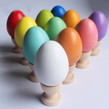 Real wood imitation eggs wood Easter eggs Children/kids doodle DIY handmade painting materials with egg cartons