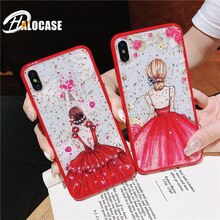 Red Silicone Phone Case For iPhone 7 8 Plus XS Max XR Cute Patterned Flower Leopard Clear Cover For iPhone 6 S 6S Plus X Case
