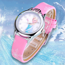 Relogio Infantil Kids Watches Girls Princess Elsa Cartoon Watch Children Lovely Leather Wristwatches Gifts Clock Montre Enfant