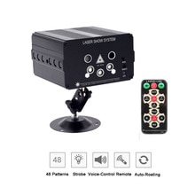 Remote Control RGB 5 Holes 48 Patterns Laser Projector Effect Stage 9W LED Light DJ Disco Christmas Party Atmosphere Light