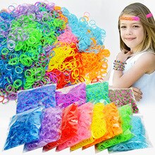 Retail Rianbow Diy Toys Rubber Bands Bracelet For Kids Hair Rubber Loom Bands Refill Rubber Band Make Woven Bracelet DIY Gift