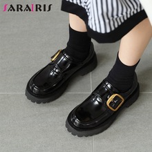 SARAIRIS Elegant Big Buckle Dress Pumps High Chunky Heels Pumps Women Brand Spring New High Platform Shoes Woman