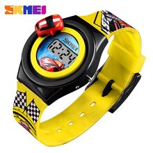 SKMEI Cartoon Car Children's Watch Fashion Digital Electronic Children Watch Creative Cartoon Student Watch Boy Child Girl 1376