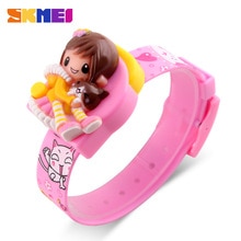 SKMEI New Cartoon Children Watches Creative Students Watch Cute Girls Kids Complete Calendar Digital Lovely Wristwatches 1240