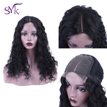 SYK HAIR Lace Closure Human Hair Wigs Pre-Plucked 4*4 Lace Closure Wig Brazilian Hair Deep Wave Wig For Black Women 150% Density