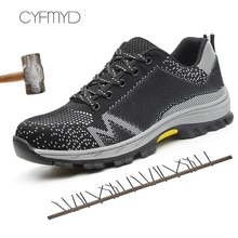 Safety shoes for Men Sneakers Breathable Hard-Wearing Men Casual Work shoes Steel toecap Anti-piercing Tennis Size 46/47/48