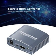 Scart to HDMI+Stereo Converter Support 480i/576i/480p/576p/720p/1080i/1080P Resolution for PAL NTSC3.58 NTSC4.43 SECAM