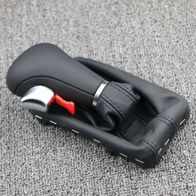 Shift Knob Gaitor Boot Cover Leather Leather Gaiter Boot Gray Black AT LHD Only For Audi A3 A6 S6 Q7 2005-2012