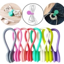 Silicone Magnetic Portable Cable Winder Earphone Hub Cord Holder Wire Organizer