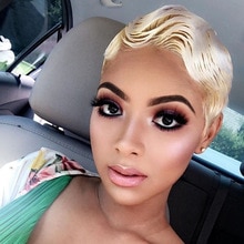 Sleek Brazilian Short Human Hair Wigs 613 Blonde Lace Wig Ombre Straight Human Hair Wig Remy Lace Front Human Hair Wigs