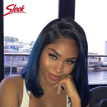 Sleek Straight Lace Front Wig Brazilian Lace Front Human Hair Wigs For Women  Ombre Human Hair Wig Pre Plucked With Baby Hair