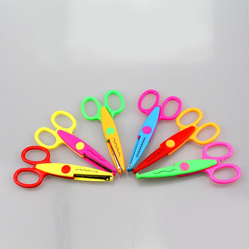 Small colored lace pattern scissors children learn stationery photo scissors DIY handmade accessories