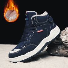 Snow boots Large Size 38-48 Non slip Man ankle boots Lace Up Plush Warm Winter boots for men Increase Wedges Male boots 2019 New