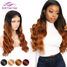 Soft Feel Hair 4x4 Lace Closure Wig Blonde Ombre Human Hair Closure Wigs For Women Remy Brazilian Body Wave Wigs Middle Ratio