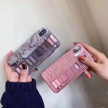 Soft Luxury Glossy Phone Case For iPhone 7 Case New Silicone Eye Shadow Box Phone Coque For iPhone X 6 6s 8 Plus 7Plus XS Max XR
