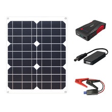 Solar Panel Car Jump Starter 12V Car Engine Emergency Battery Power Bank 12000 mAh Portable Car Battery Booster Charger Starting