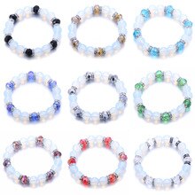 Solid color transparent Crystal beads Natural beads Beaded bracelet 9-color beautiful Simple women bracelet Jewelry dropshipping