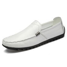 Spring Peas Shoes Head Layer Cowhide Large Size37-46 Men's Leather Shoes Breathable Casual Shoes Moccasins Male Business Shoes %